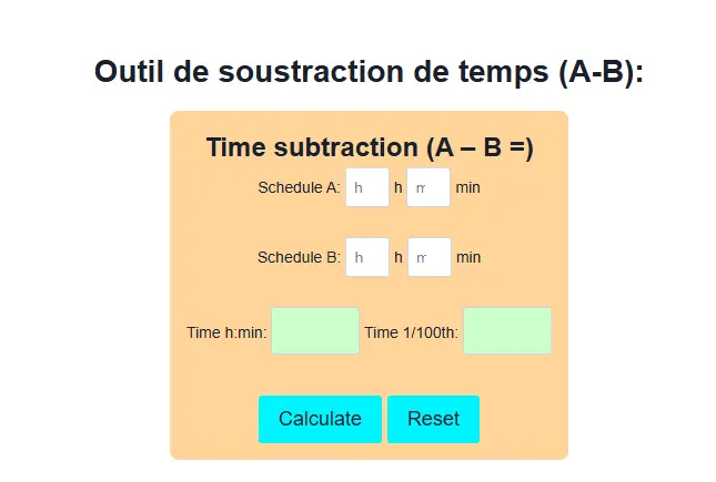 calculette mauricette soustraction de temps